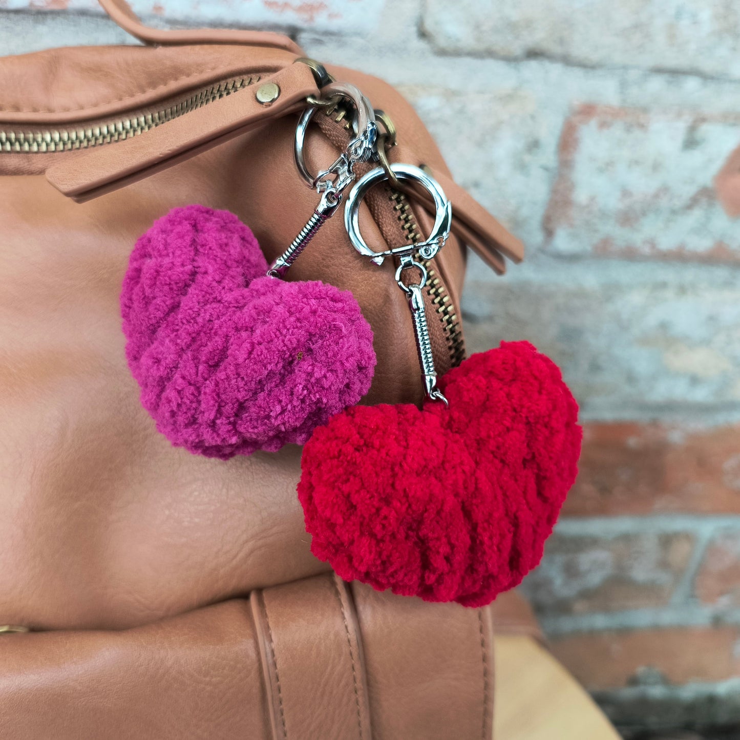 Mini Heart Plushie Keychain Charm