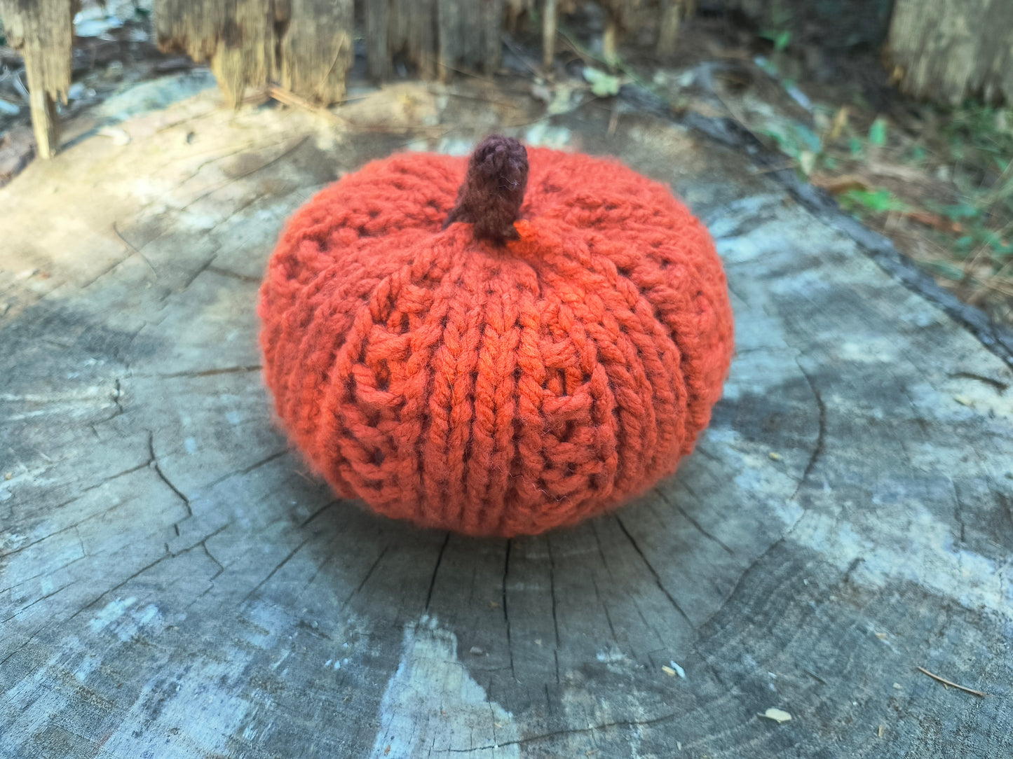 7" Garter Ribbed Pumpkin Plushie