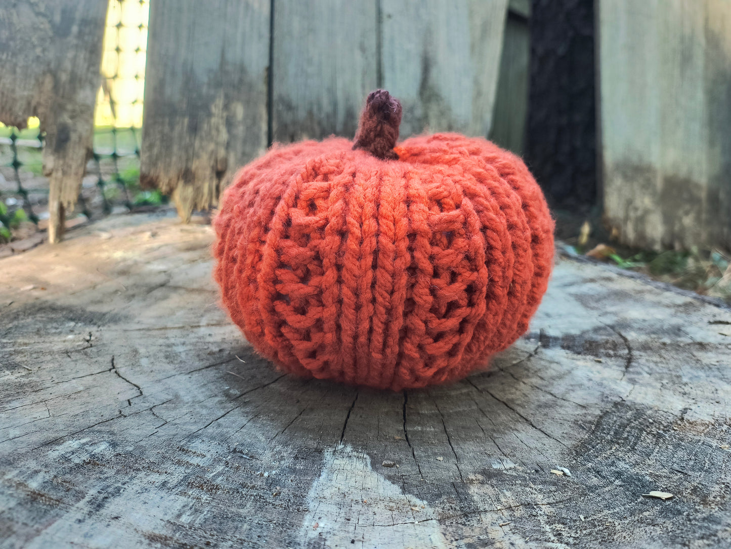 7" Garter Ribbed Pumpkin Plushie