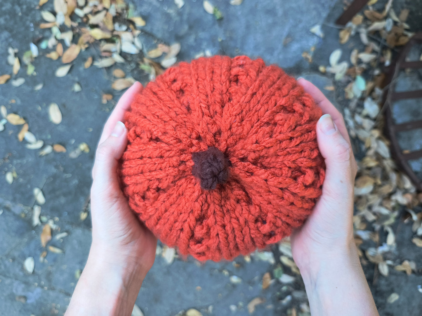 7" Garter Ribbed Pumpkin Plushie