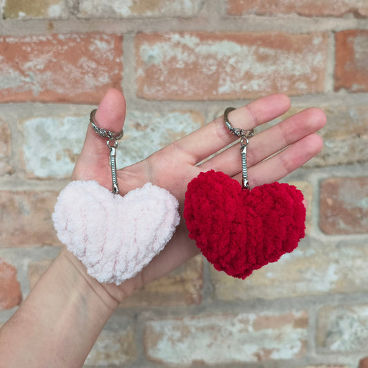 Mini Heart Plushie Keychain Charm