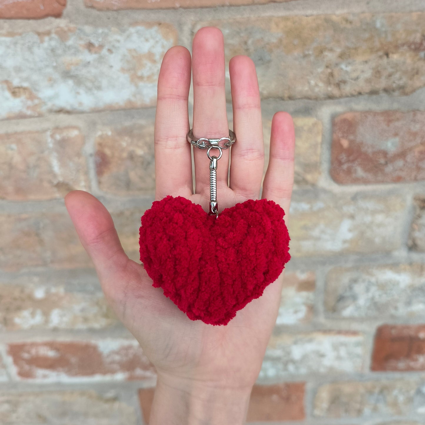 Mini Heart Plushie Keychain Charm