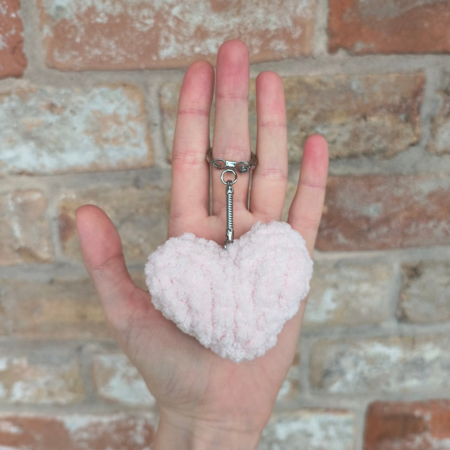 Mini Heart Plushie Keychain Charm