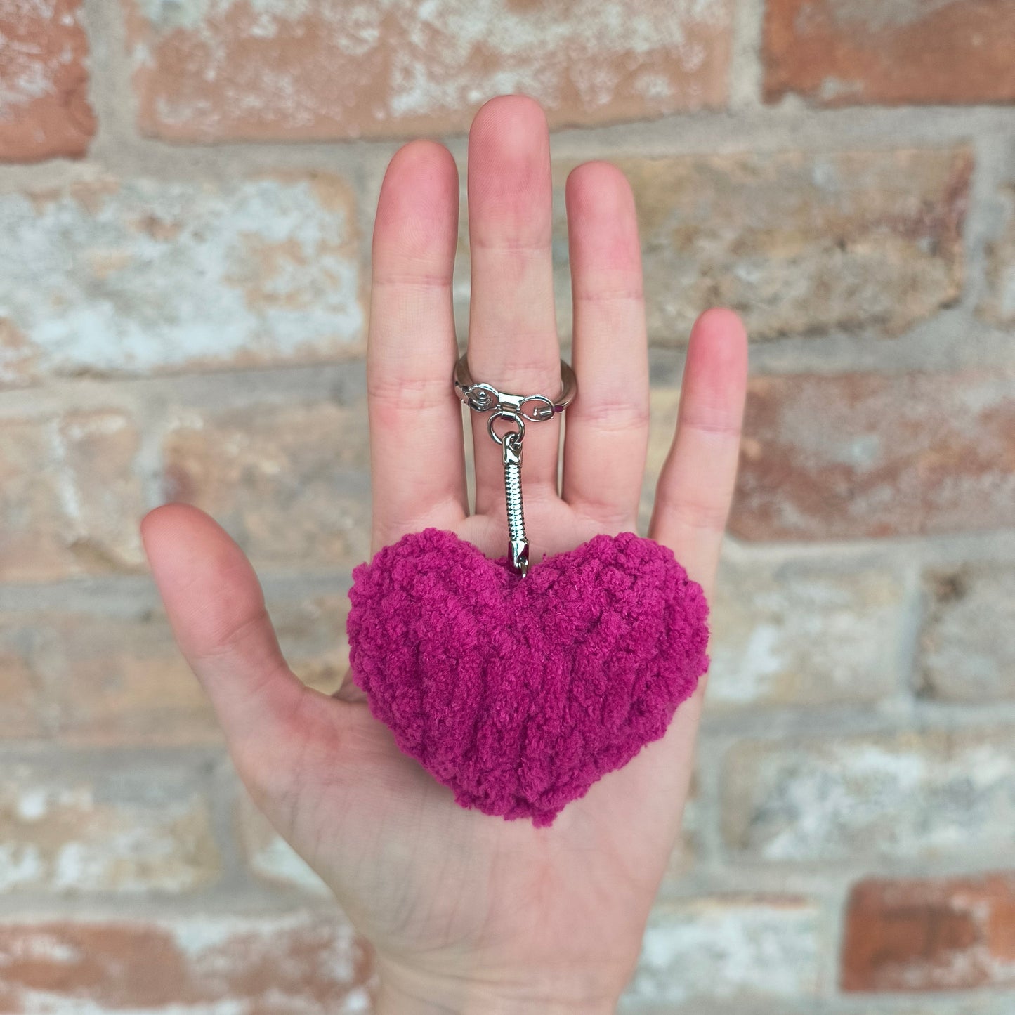 Mini Heart Plushie Keychain Charm