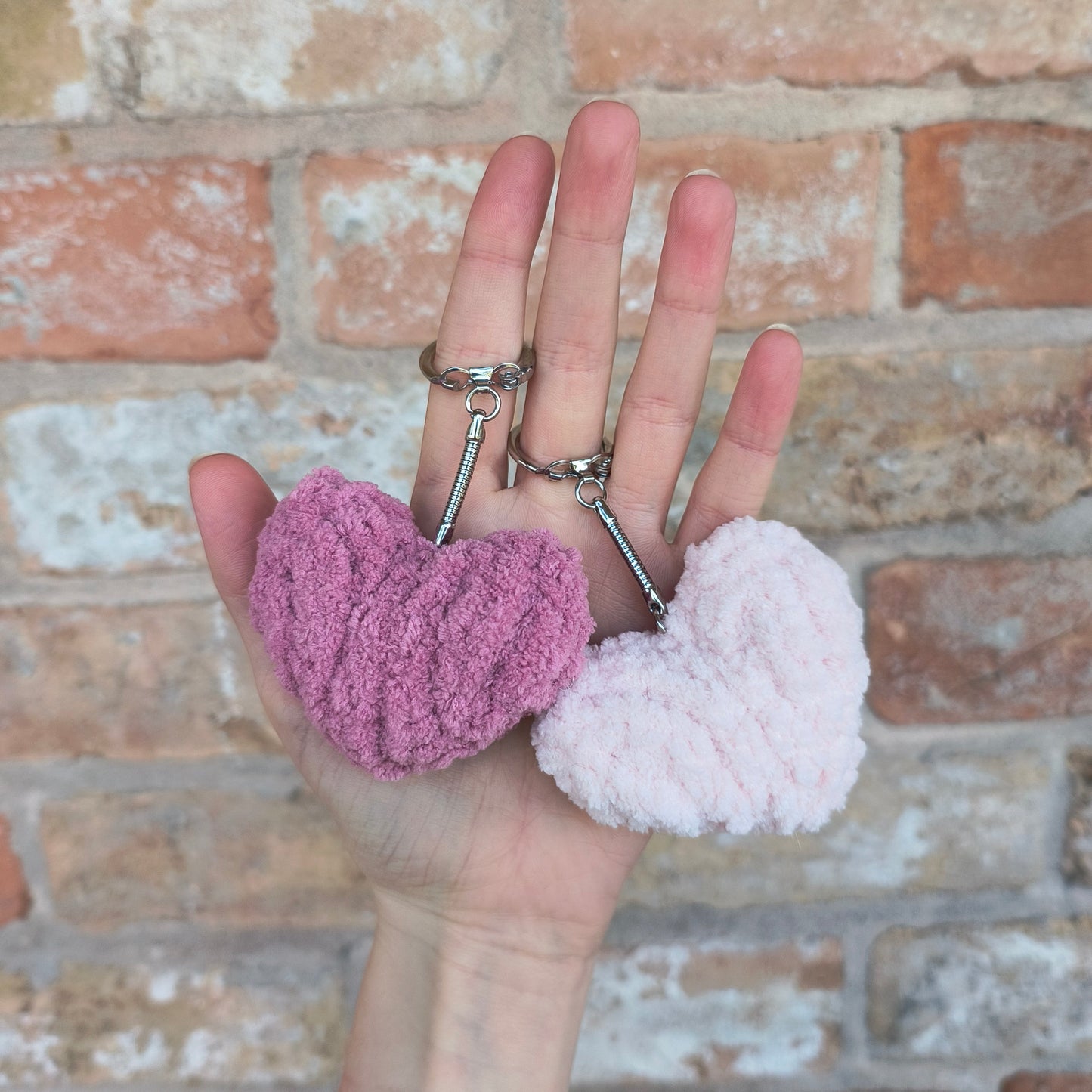 Mini Heart Plushie Keychain Charm