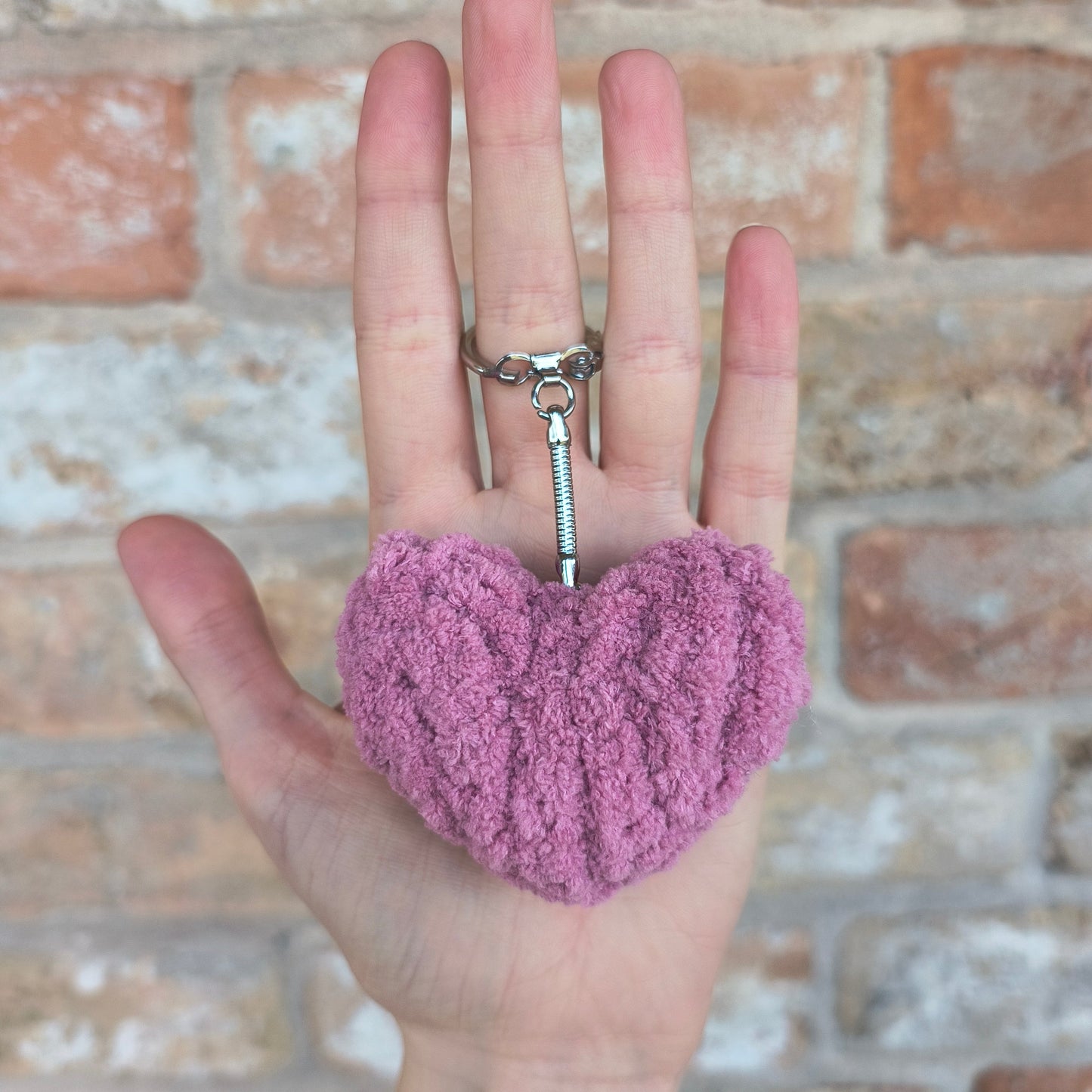 Mini Heart Plushie Keychain Charm