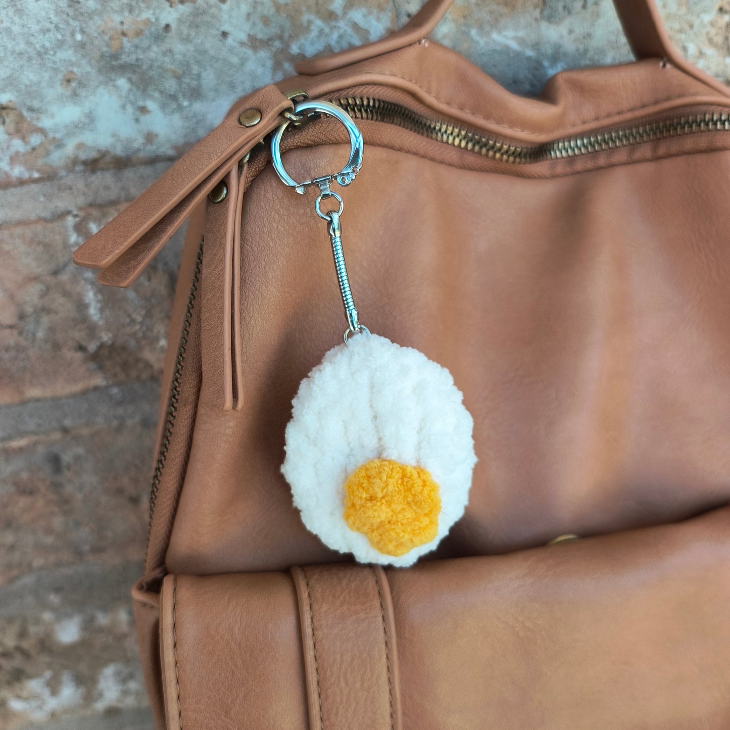 Fried Egg Keychain Charm