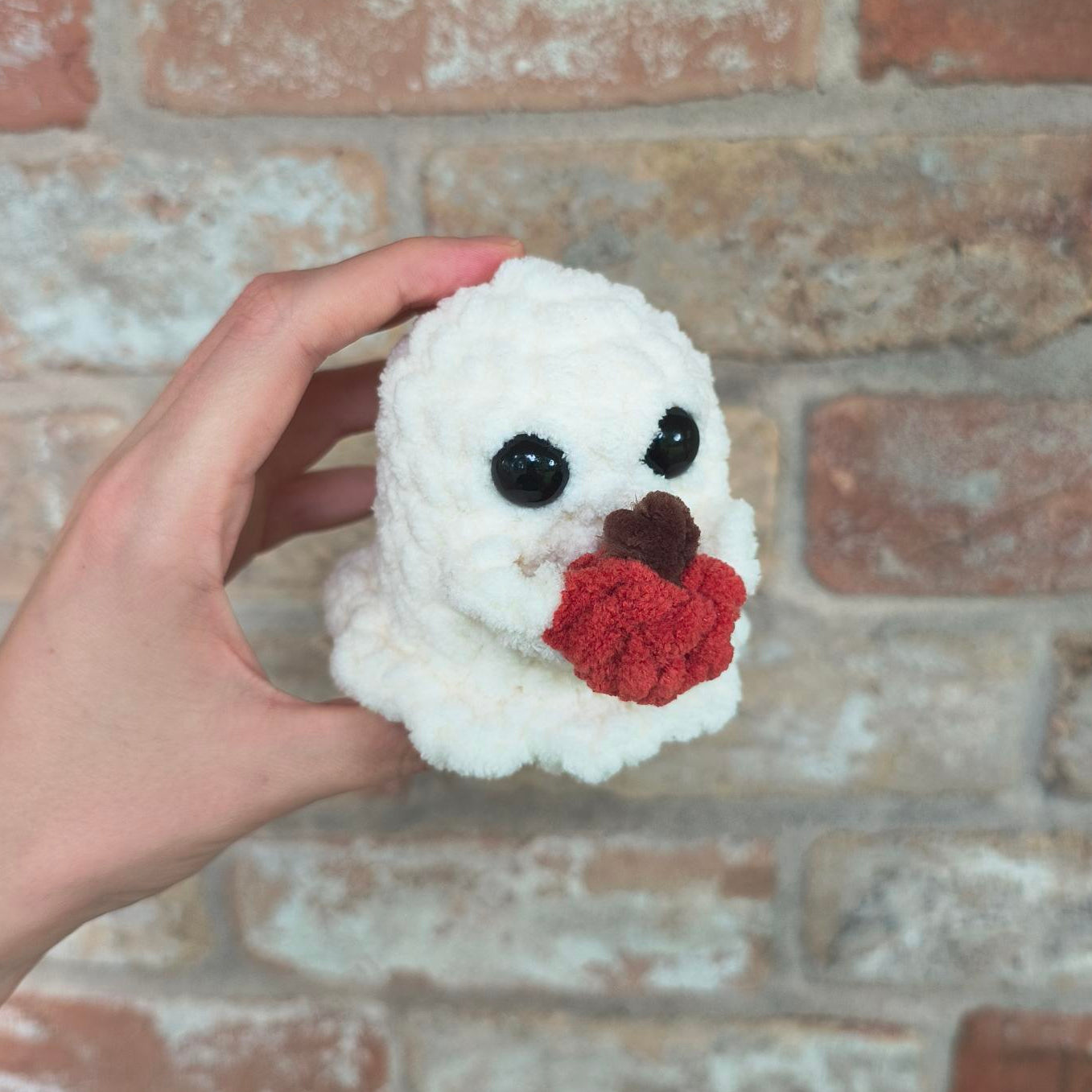 Ghost Holding a Pumpkin - Halloween Plushie